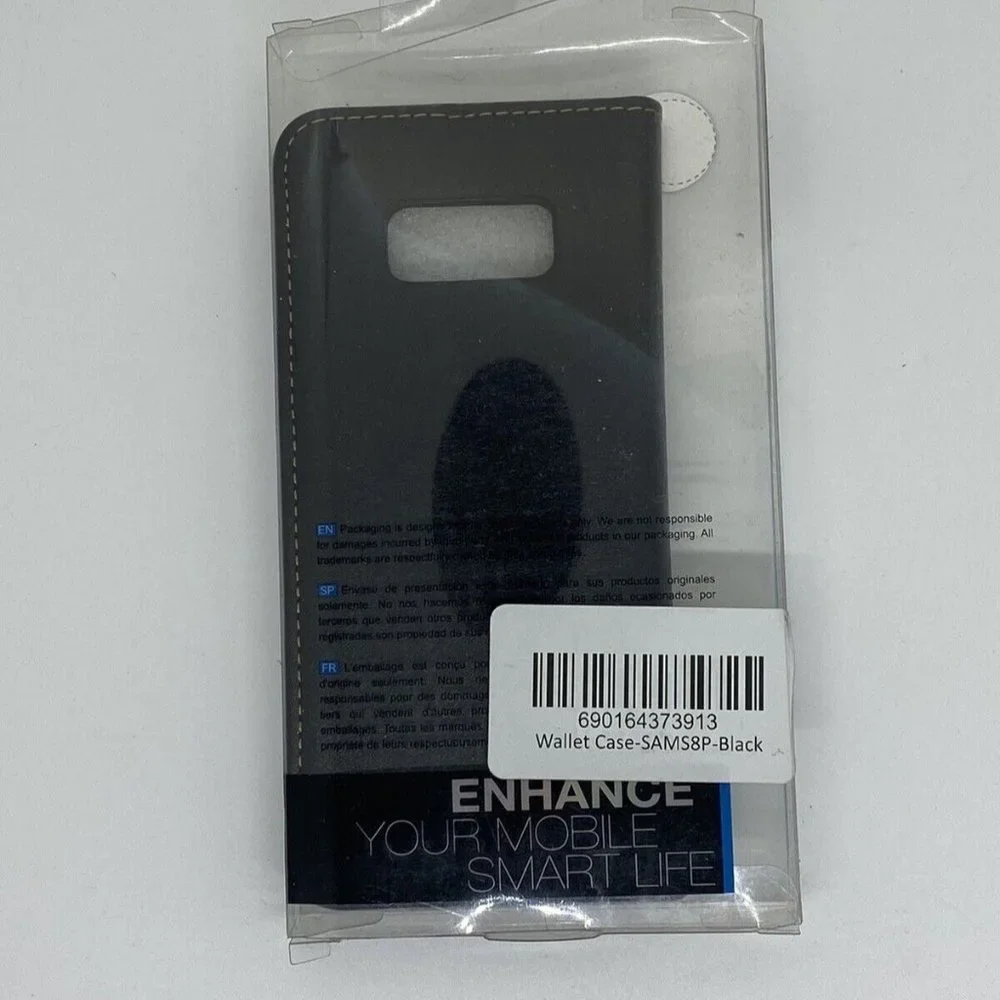 NEW Magnetic Flip Leather Detachable Wallet Case for Samsung S8 Plus - Black